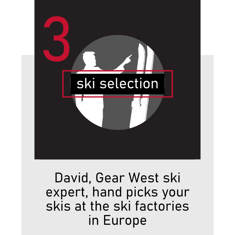 Load image into Gallery viewer, david hand picks your skis at the ski factories in Europe