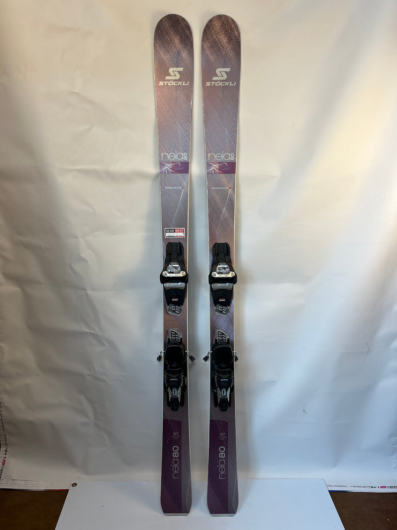 Load image into Gallery viewer, Demo Stockli Women's Nela 80 157cm w/ Marker Squire 11 TCX Demo Binding
