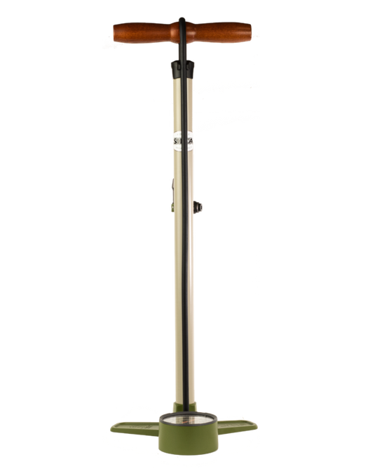 Silca Terra Floor Pump - Aluminum Barrel, 2-Stage Gauge, 120psi, Gray