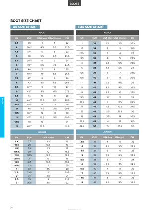 boot size chart