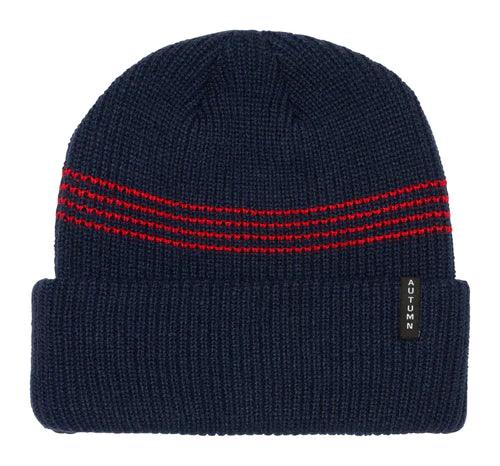 Autumn Mini Stripe Beanie in Navy - Gear West