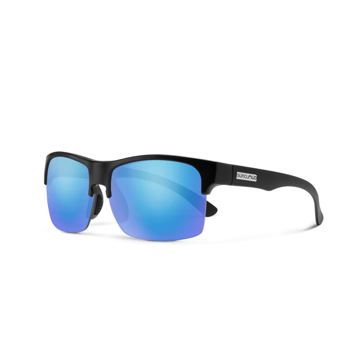 Load image into Gallery viewer, Suncloud Rambler Lite Matte Black w/Polarized Blue Mirror Lens