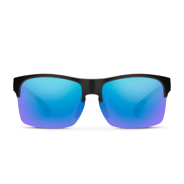 Load image into Gallery viewer, Suncloud Rambler Lite Matte Black w/Polarized Blue Mirror Lens