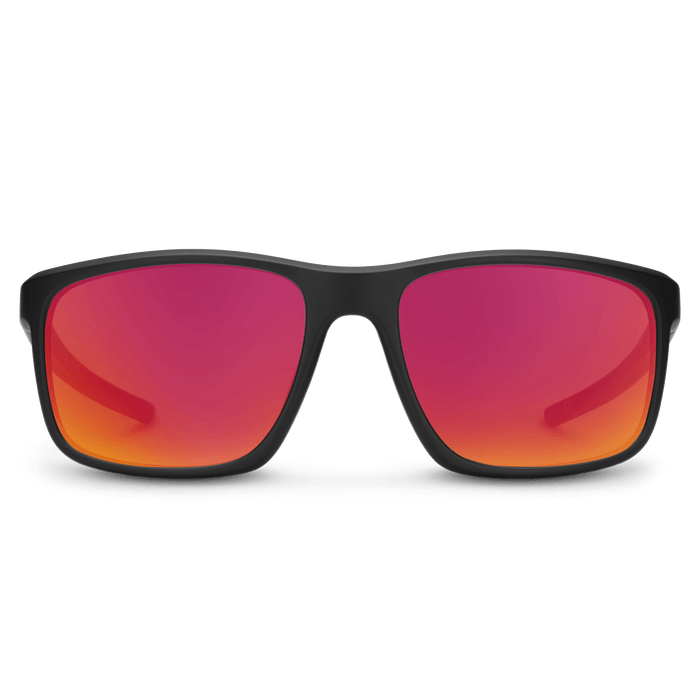 Load image into Gallery viewer, Suncloud Respek Matte Black w/Polarized Red Mirror