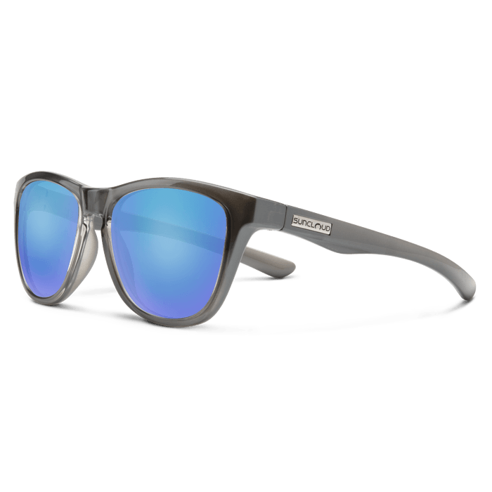 Load image into Gallery viewer, Suncloud Topsail Crystal Silver Backpaint w/Polarized Blue Mirror Lens