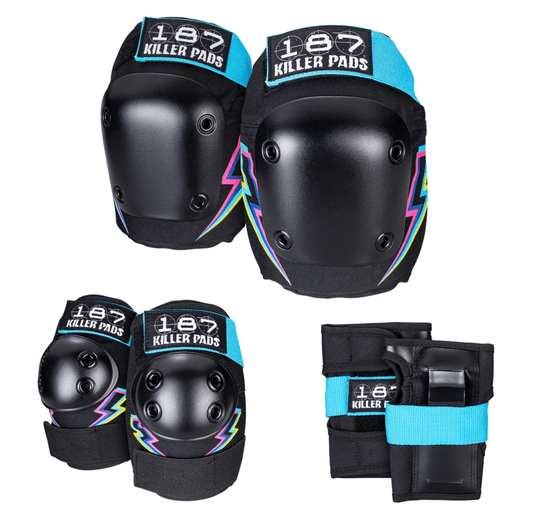 187 Killer Pads Juniors Six Pack Pad Set in Electric Bolt - Gear West