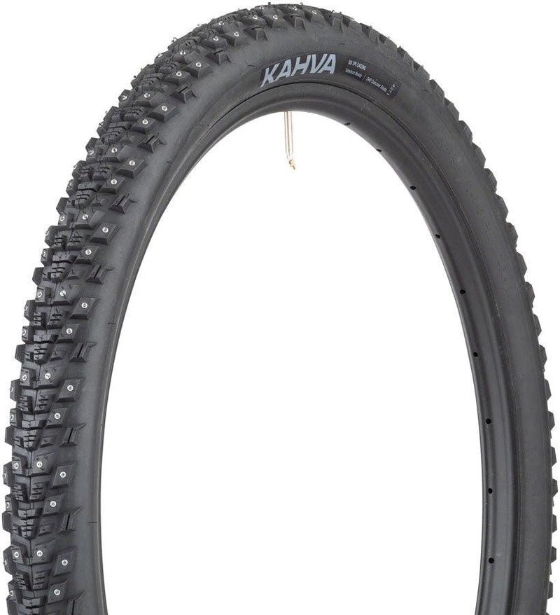 Load image into Gallery viewer, 45NRTH Kahva Tire - 29 x 2.25, Tubeless, Folding, Black, 60tpi, 252 Concave Carbide Studs - Gear West