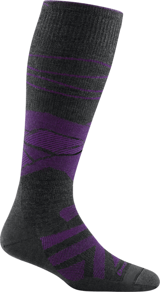 Darn Tough Women's Sea to Sky Over-The-Calf Lightweight Sock in Charcoal Size Medium - Gear West