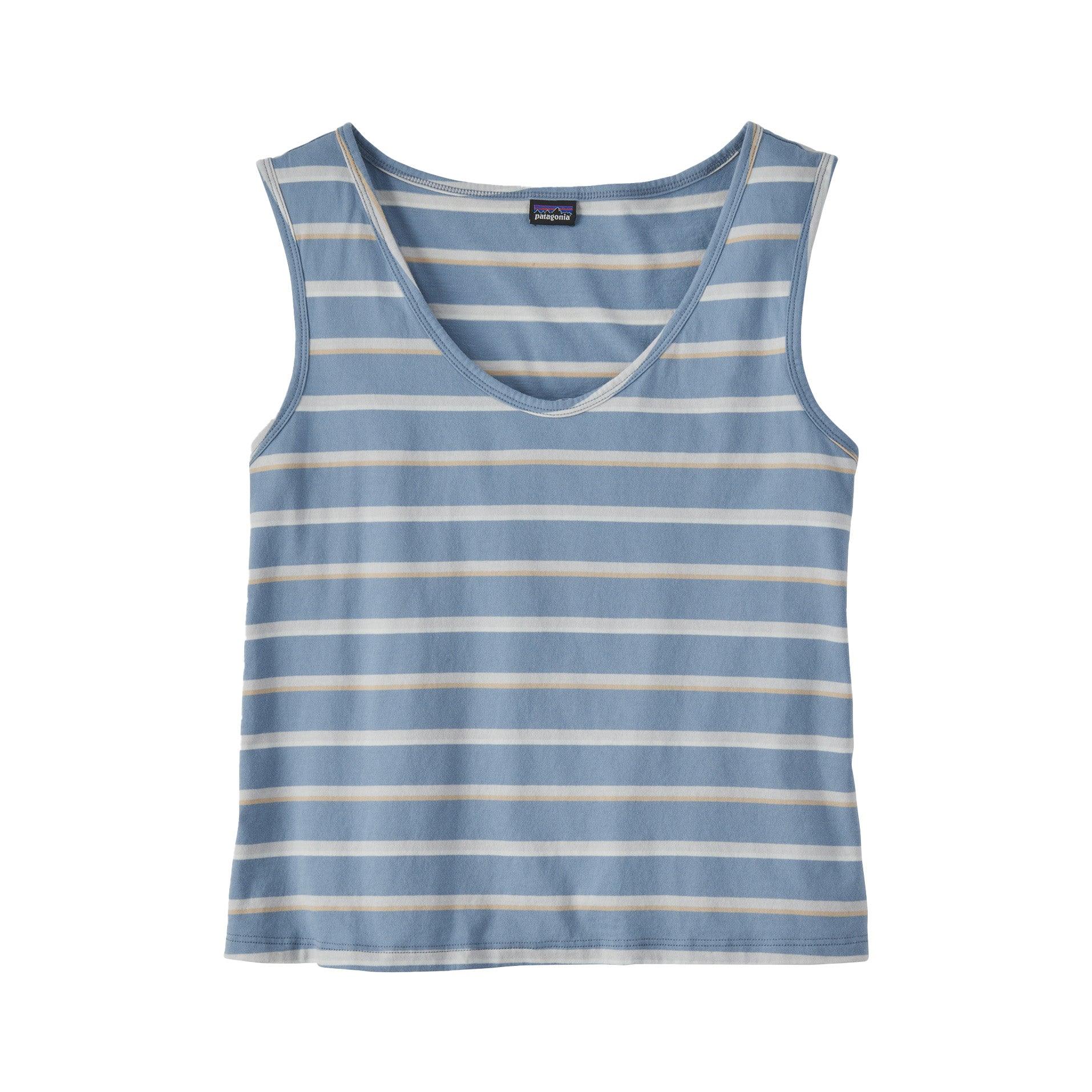 Patagonia Women s Regenerative Organic Certified Cotton Tank Sunset Stripe Light Plume Grey Xs