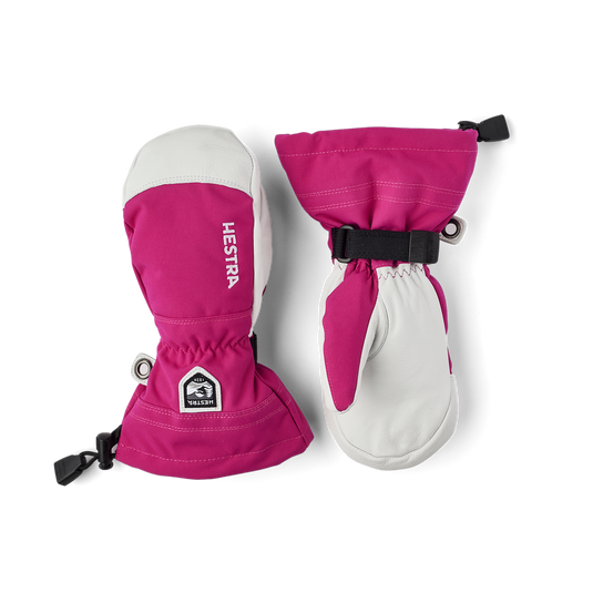 Hestra Army Leather Heli Ski Junior Mitten in Black