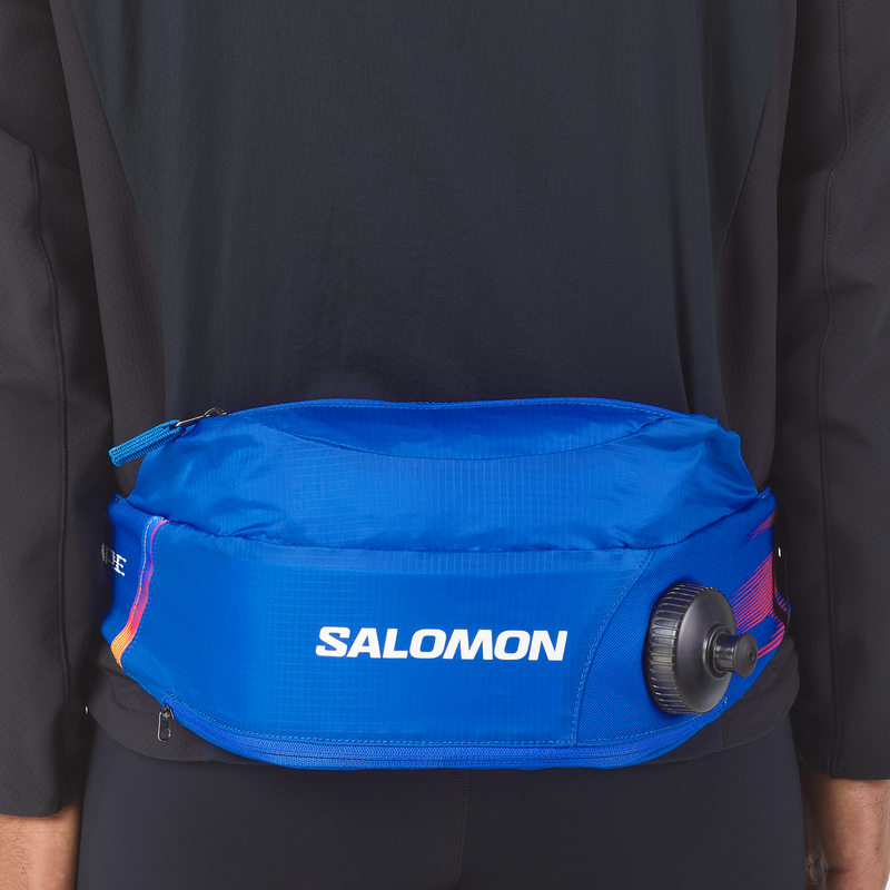 Load image into Gallery viewer, Salomon Thermobelt Race Blue/Fiery Red/Yellow
