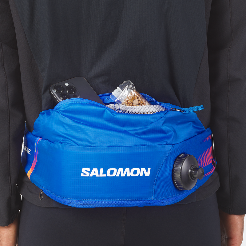 Load image into Gallery viewer, Salomon Thermobelt Race Blue/Fiery Red/Yellow
