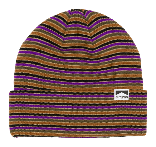 Autumn Mix Stripe Khaki Beanie - Gear West