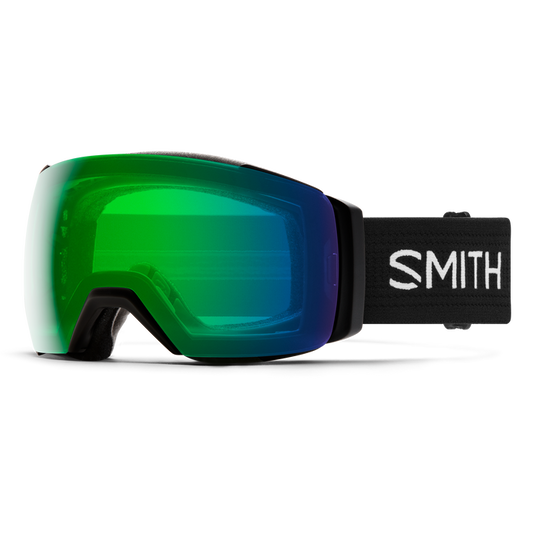 Smith I/O MAG XL Goggle in Black with ChromaPop Everyday Green Mirror Lens - Gear West