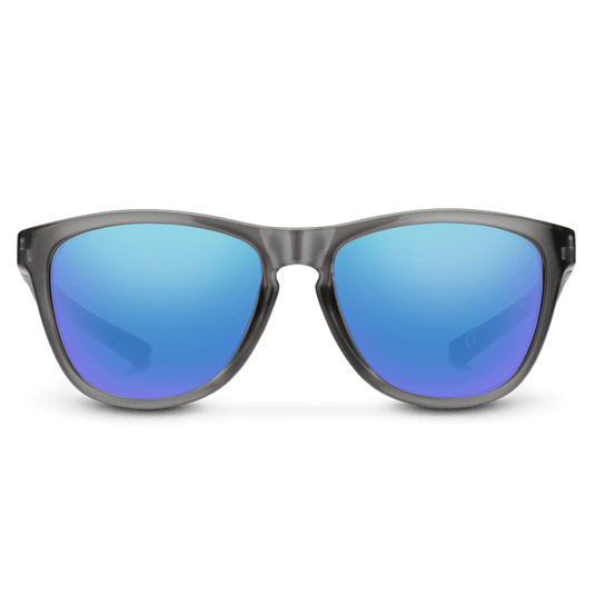 Suncloud Topsail Crystal Silver Backpaint w/Polarized Blue Mirror Lens