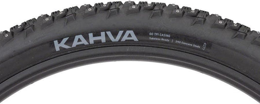 45NRTH Kahva Tire - 29 x 2.25, Tubeless, Folding, Black, 60tpi, 252 Concave Carbide Studs - Gear West