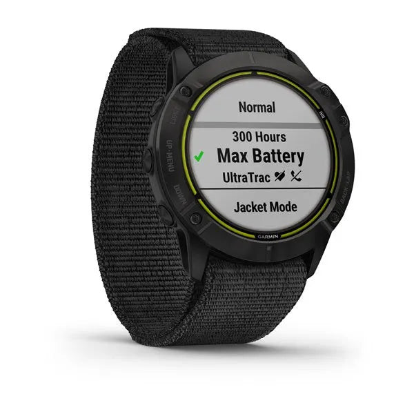 Load image into Gallery viewer, Garmin Enduro GPS Carbon Gray DLC Titanium with Black UltraFit Nylon Strap BND - Gear West
