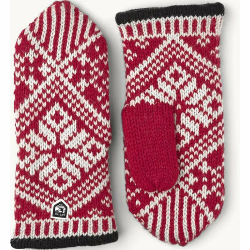 Load image into Gallery viewer, Hestra Nordic Wool Mittens Red Off White - Gear West
