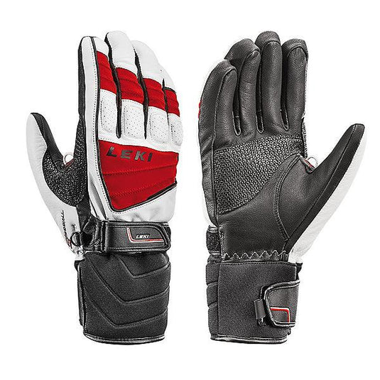 Leki Griffin S Glove in White/Red - Gear West