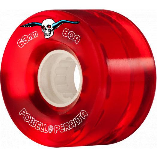 Powell Peralta Clear Cruiser 63mm 80A Red Skateboard Wheels - Gear West