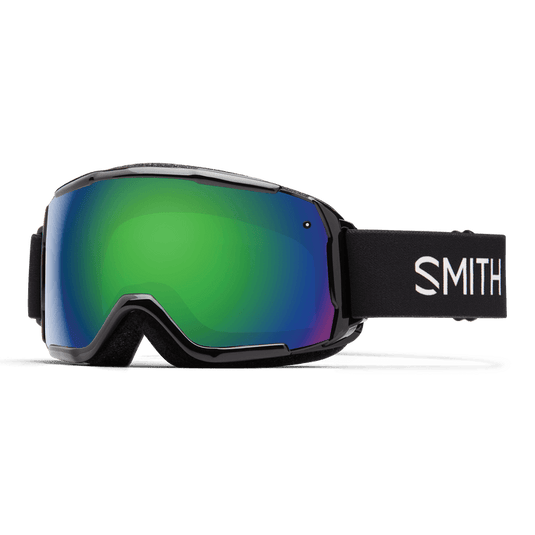 Smith Grom Youth Goggle in Black with Green Sol-X Mirror Lens - Gear West
