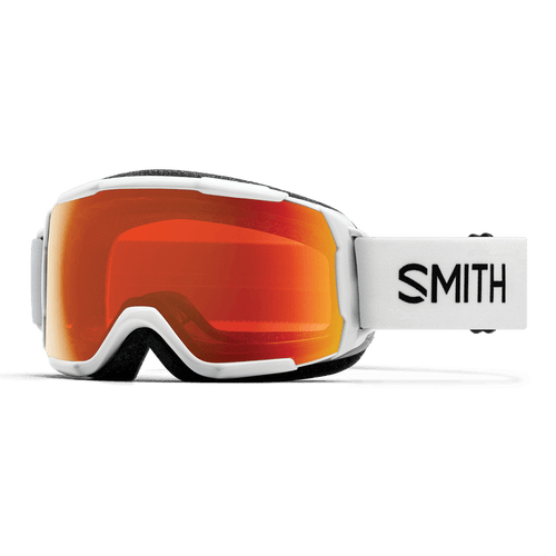Smith Grom Youth Goggle in White with ChromaPop Everyday Red Mirror Lens - Gear West