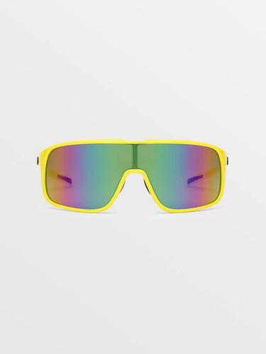 Volcom Macho Sunglasses Yellow-Aqua/ Rainbow Mirror - Gear West