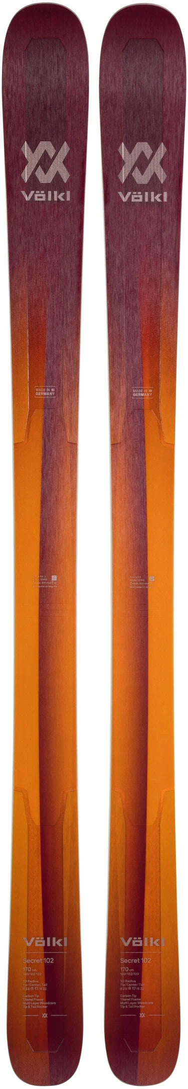 Volkl women's Secret 102 163cm Ski with Marker Squire 11 GW Demo Binding - Gear West